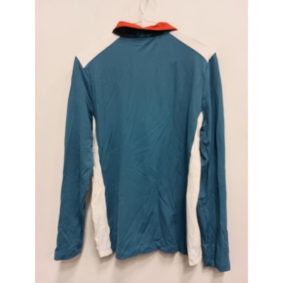 LOHLA Sport Womens Activewear Top Large Blue White 1/4 Zip Pullover Long Sleeve - Picture 6 of 6